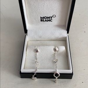 Mont Blanc hanging earrings - hearts and keys